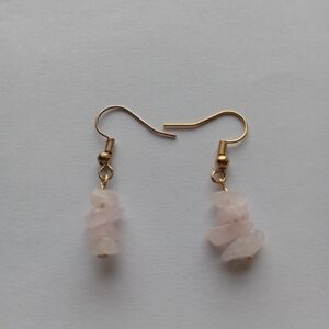 💕5/25Rose quartz stone chip earrings boho bohemian western bohochic
